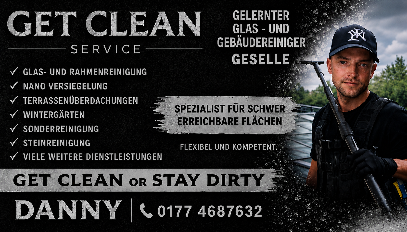 Get Clean Service: Unternehmensvorstellung mit Leistungsübersicht und Telefonnummer 0177 4687632